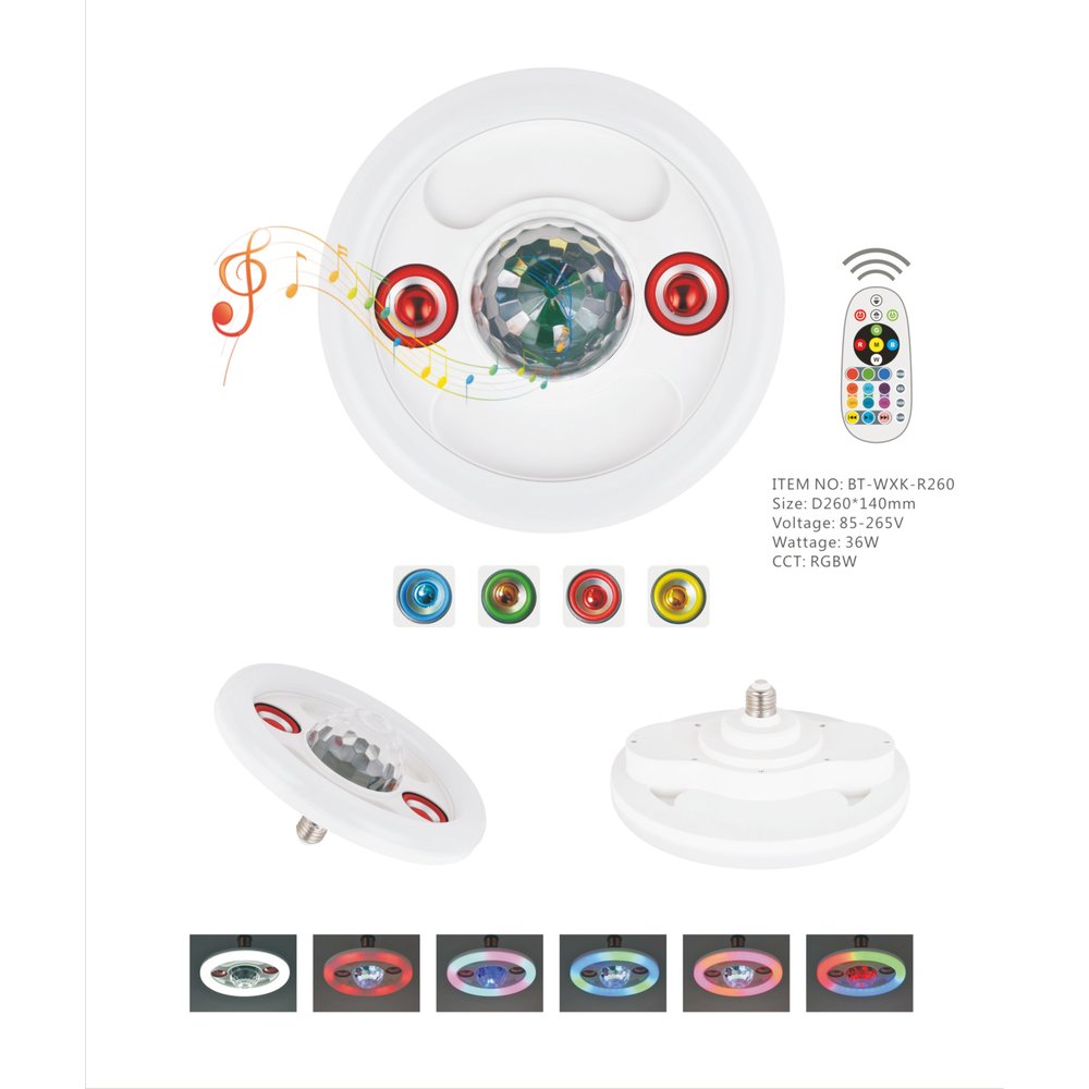 BT-WXK-R260 — 10" Bluetooth Music Ceiling Lamp