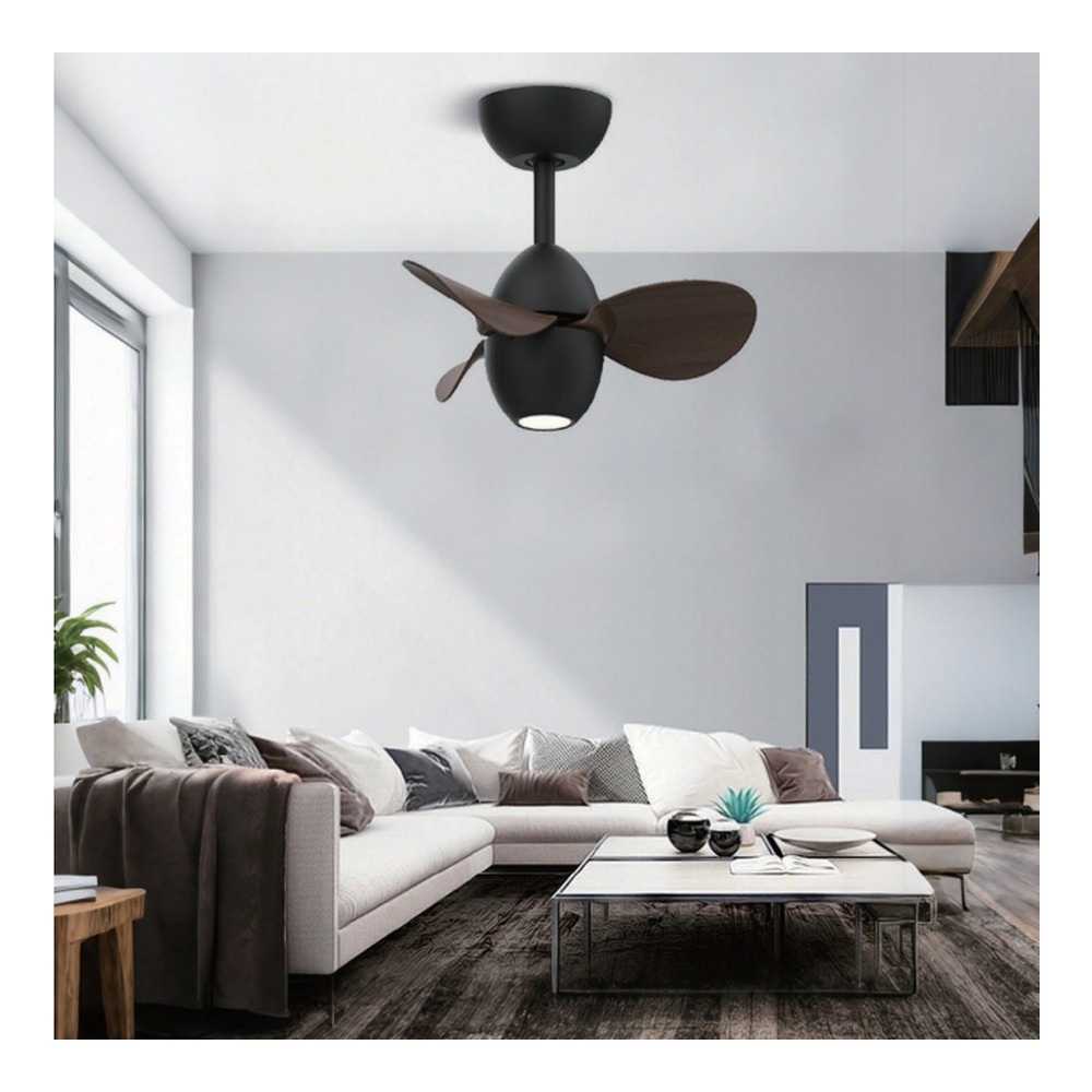 E1015 — 16" Corner Fan with GU10 Light — Black
