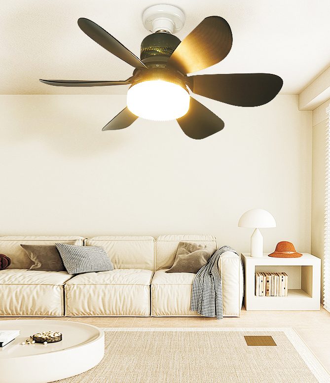 Fan light in a modern living room